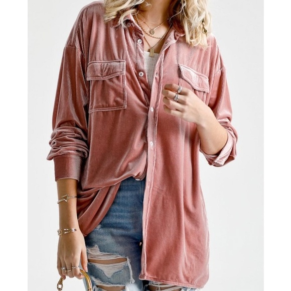 ⚜ Velvet Double Pocket Shirt - Picture 2 of 8